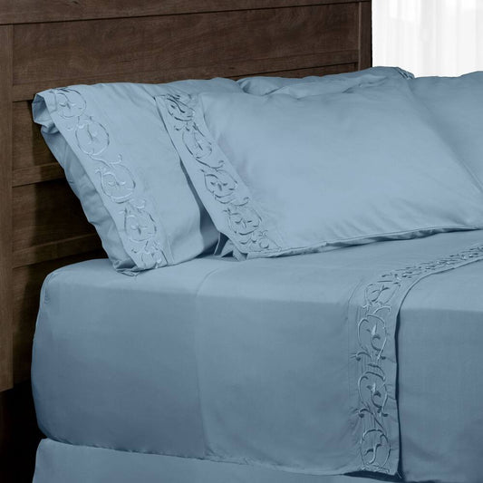 Royal Majestic Bed Sheets 6 Pieces Sheet Set - Light Blue Color