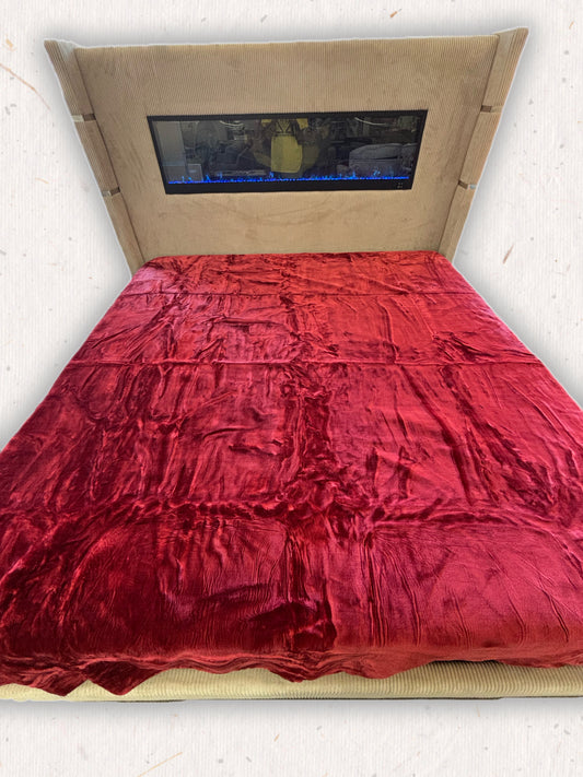 Solaron Blanket Korean Mink - Solid Burgundy