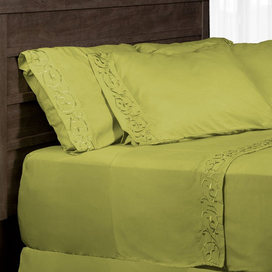 Royal Majestic Bed Sheets 6 Pieces Sheet Set - Sage (Grass Green)