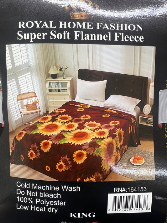Royal Flannel Blanket - Sunflower Patch