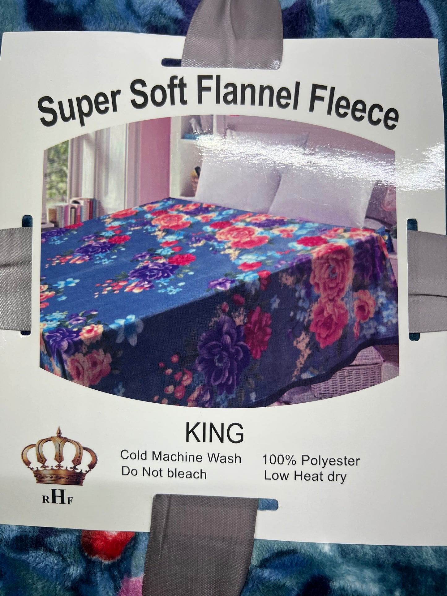 Royal Flannel Blanket - Blue Rose Field