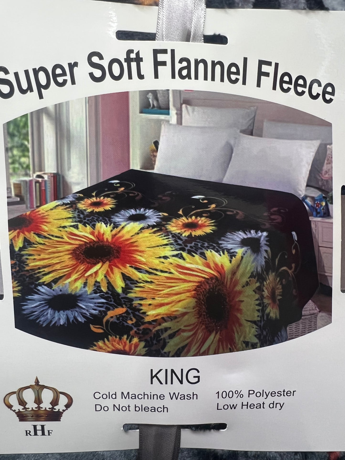 Royal Flannel Blanket - Colorful Sunflowers