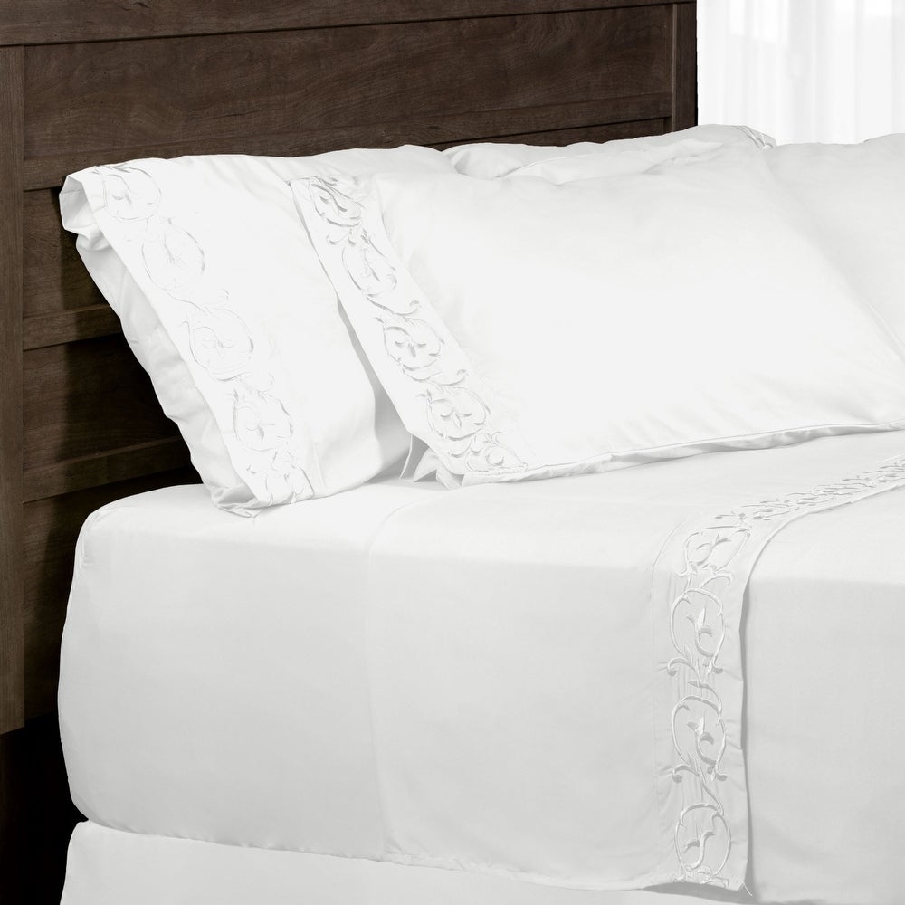 Royal Majestic Bed Sheets 6 Pieces Sheet Set - White Color