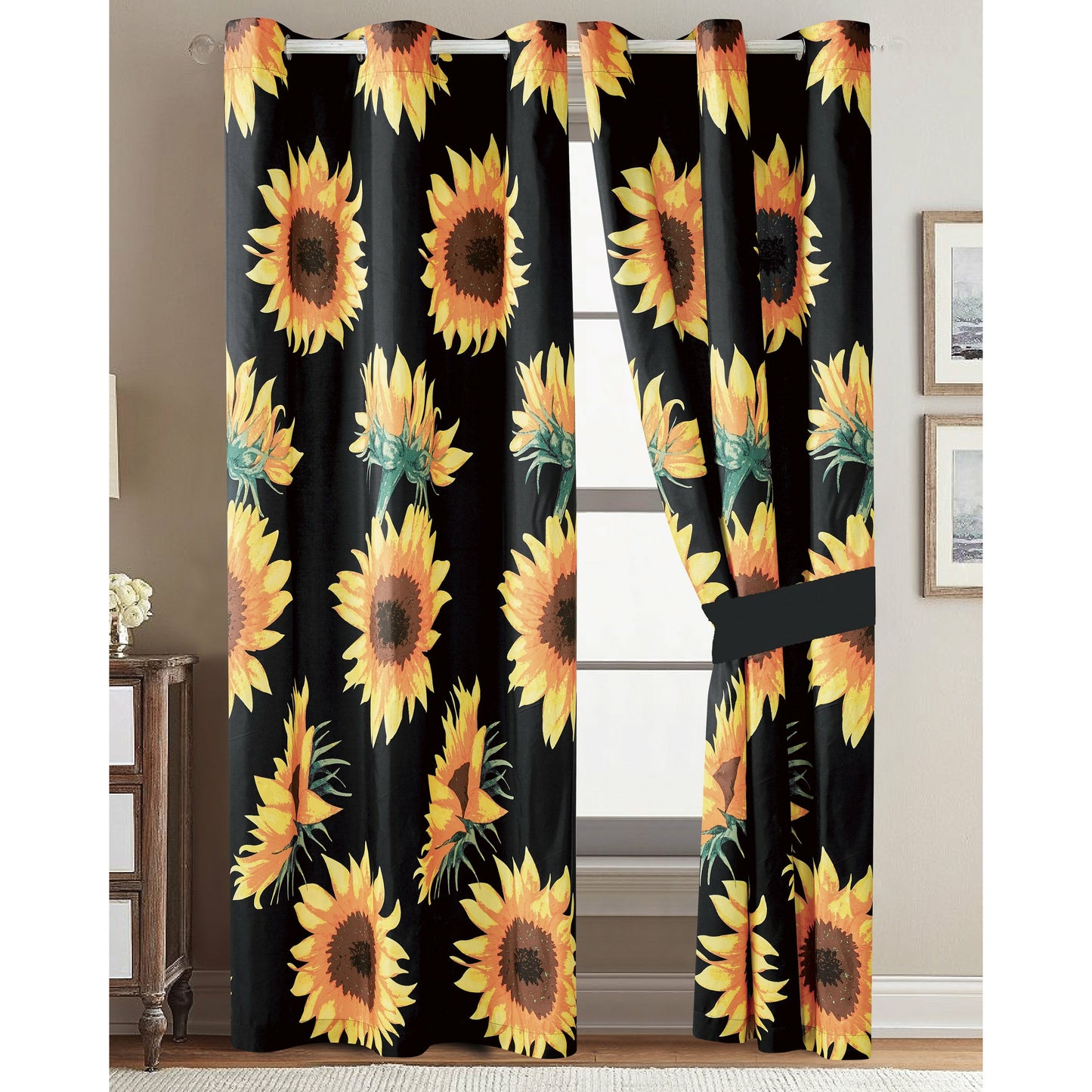 Sunflower Curtains Double Panel Pair